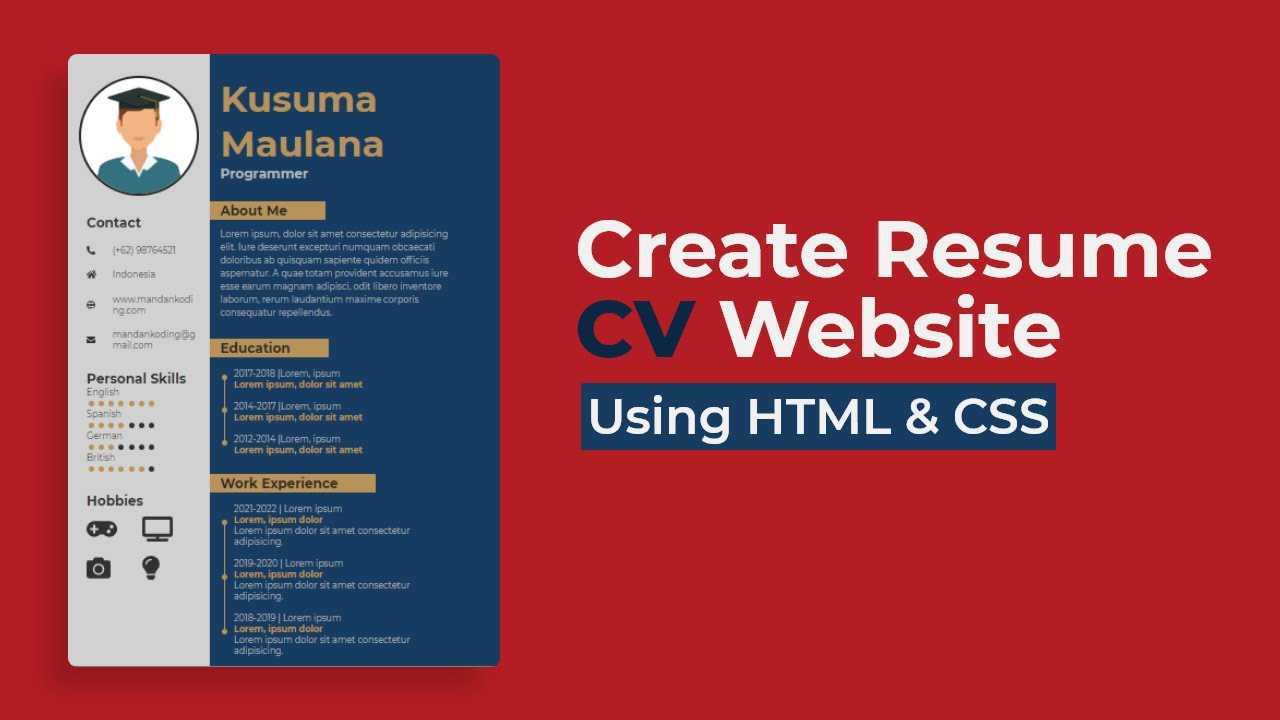 Membuat CV Dengan HTML CSS Dan JAVASCRIPT - Featured image